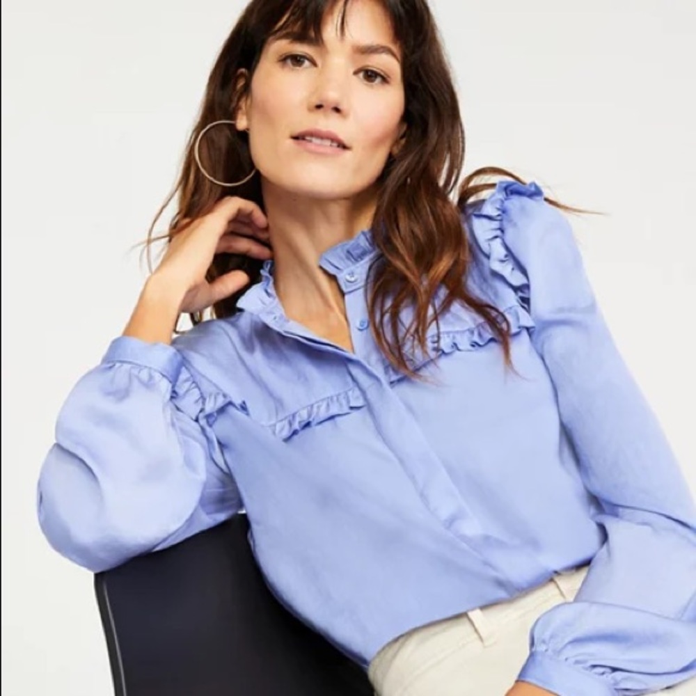 COPY - Ann Taylor Ruffle Button Down Blouse